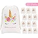 Whaline Party Favor Bags Supplies 12 Pack Small Reusable Canvas Goodie Drawstring Bags for Kid's Birthday Party Favors and Baby Shower Gifts (5 x 8 inches)