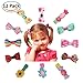 Hair Clips Barrettes Ribbon Bows - 12 pcs of Uniquely Designed For Baby, Toddler, and Young Girls