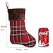 Partybus Mini Christmas Stockings 9 Inch 12 Pack, Small Rustic Plaid Xmas Decorations with Faux Fur Cuff, Bulk Gift Card Holders Treat Bags for Family Dog Cat