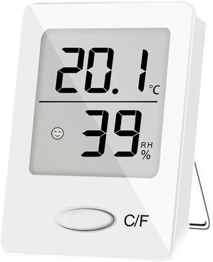 SXCD Digital Hygrometer Indoor Thermometer, Humidity Gauge Indicator Room Thermometer, Accurate Temperature Humidity Monitor Meter for Home, Office, Greenhouse, Mini Hygrometer(White)