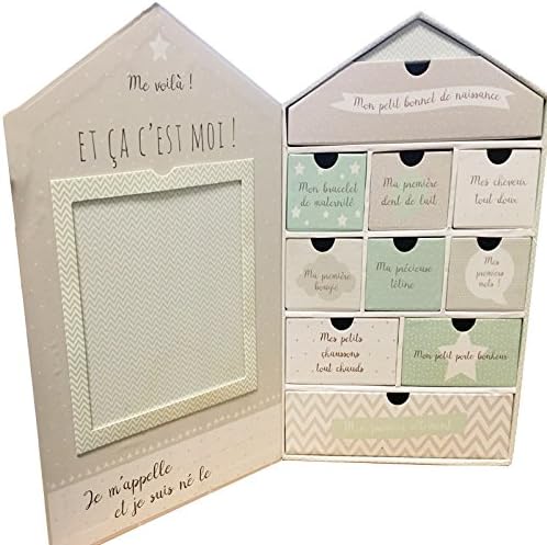 Grand Coffret Souvenirs De Naissance Bebe Forme Maison 9 Boites Garcon Gris Amazon Fr Cuisine Maison
