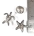 Antique Silver Sea Life Push Pins, Set of 15