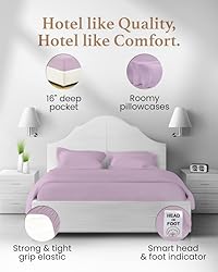 4 Piece Lavender Queen Sheets Set, 1000 TC