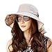 Womens Wide Brim Summer Sun Flap Cap Hat Neck Cover Cord Cotton UPF 50+ Coffee