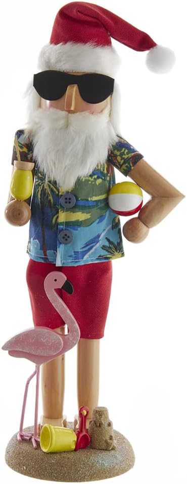 Nutcrackers - Kurt S. Adler Wooden Beach Santa Nutcracker, 15.5-Inch, Multi-Colored