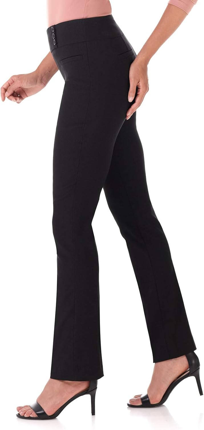 Rekucci Women's Ease Into Comfort Everyday Chic Straight Pant w/Tummy Control: Clothing