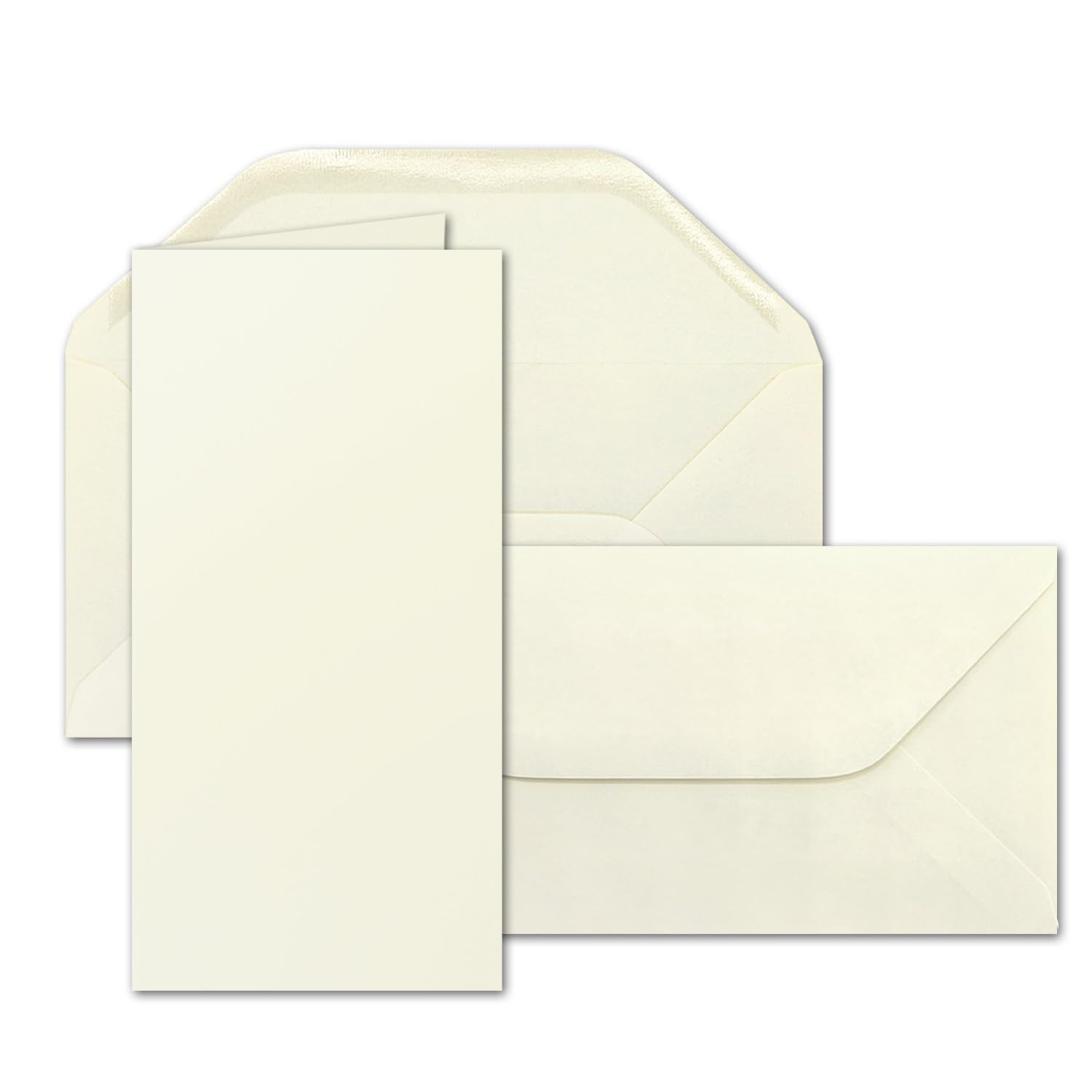 NEUSER PAPIER 50x folding card set including envelopes in DIN long 11 x 22 cm in cream blank invitation cards folding cards to design & create yourself