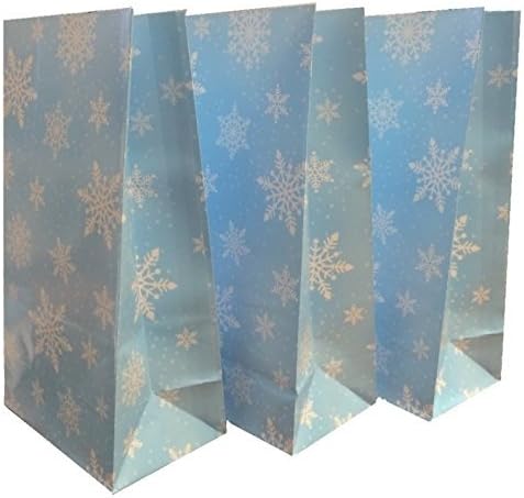 Playwrite Frozen Blue Snowflake Bag Favours - Birthday Party Paper Loot Candy Sweet Bags (84)