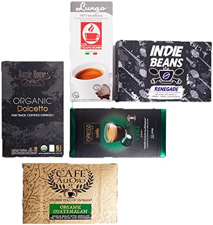 Nespresso Compatible Capsules Medium Intensity Variety Pack, Gourmet Coffee Selection of 5 (10 Count) Boxes from the Finest Roasters around the world for the Nespresso Original Line Machines, 50 Count