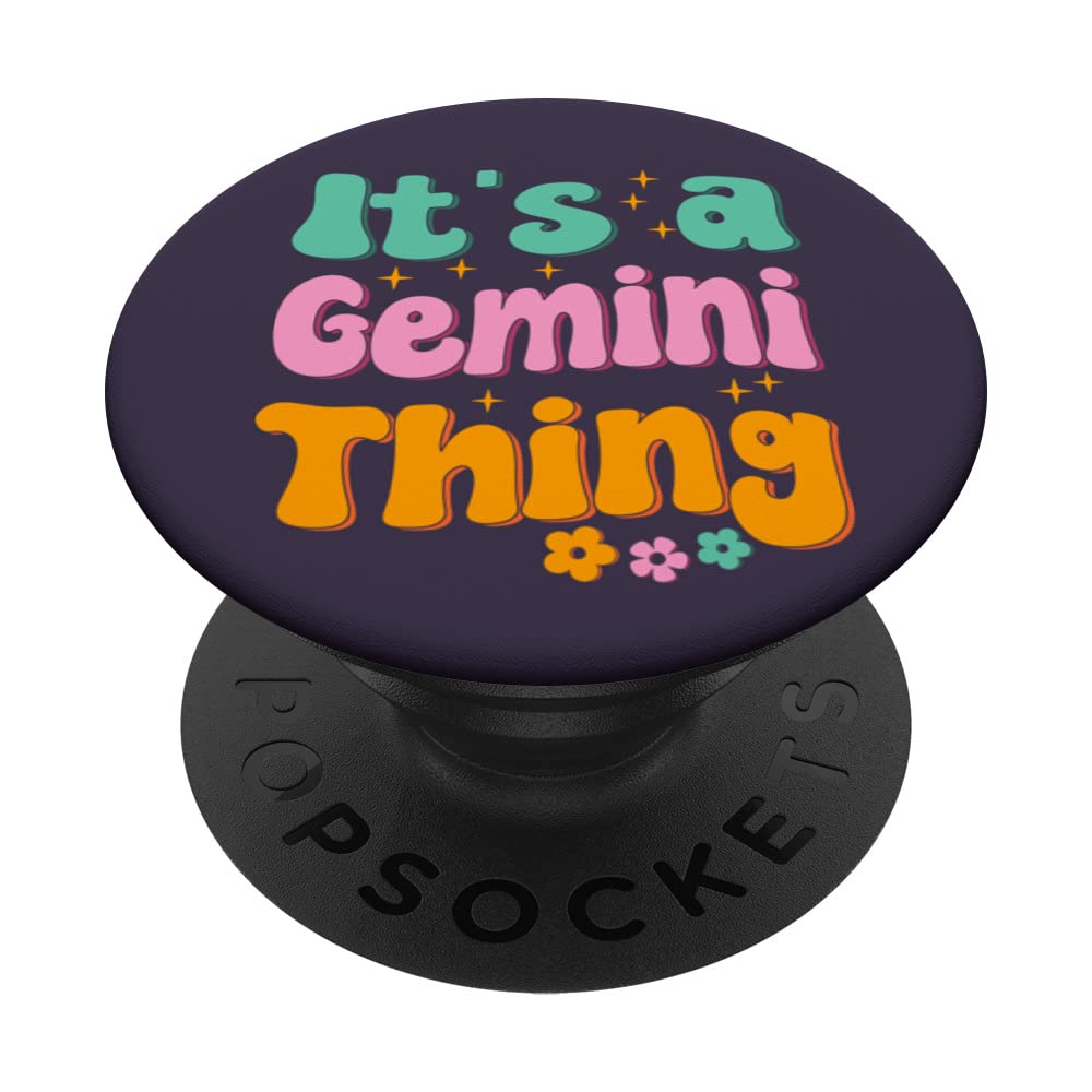 Gemini Zodiac Sign 70s Hippie Style PopSockets Swappable PopGrip