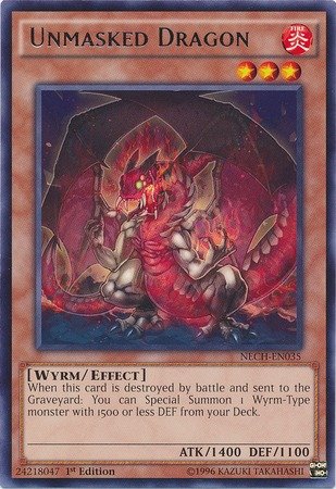 Yu-Gi-Oh! - Unmasked Dragon (NECH-EN035) - The New Challengers - 1st Edition - Rare