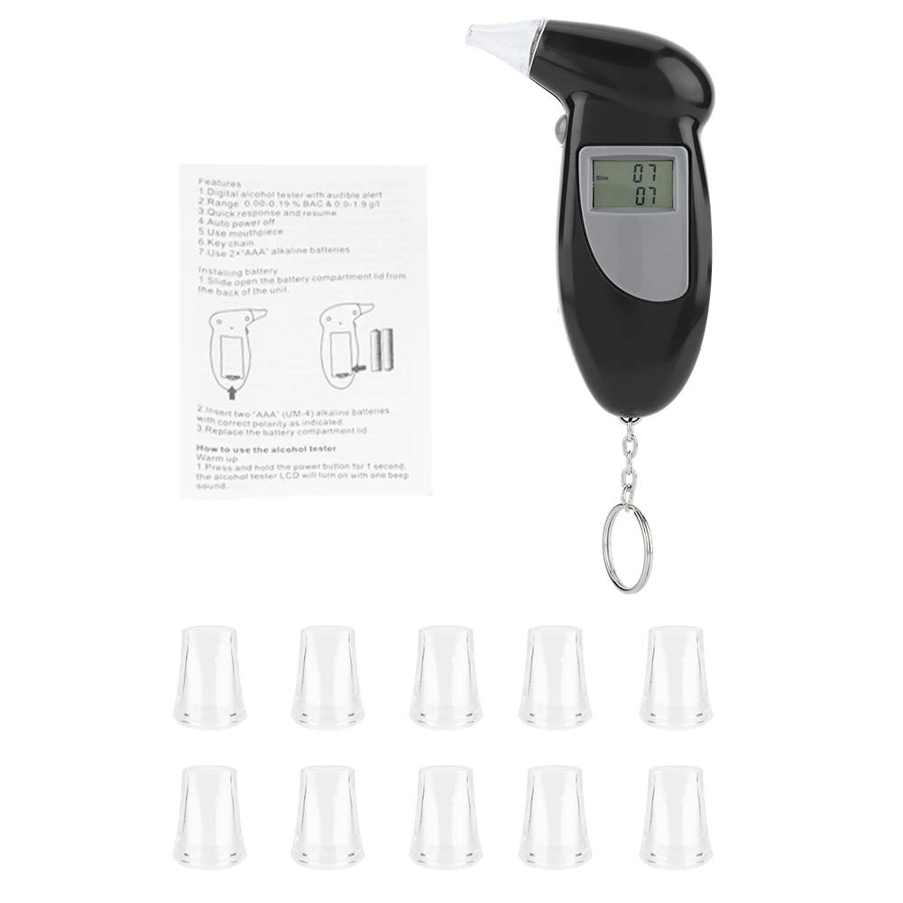 Photo 1 of Aramox Professional, Portable Breath Alcohol Tester, Digital LCD Screen Alcohol Breath Tester, Portable Keychain Breath Analyzer (10 mouthpieces)