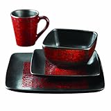 American Atelier Yardley 16-Piece Dinnerware Set, Red