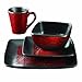 American Atelier 5906-16-RB Yardley 16 Piece Square Dinnerware Set Red