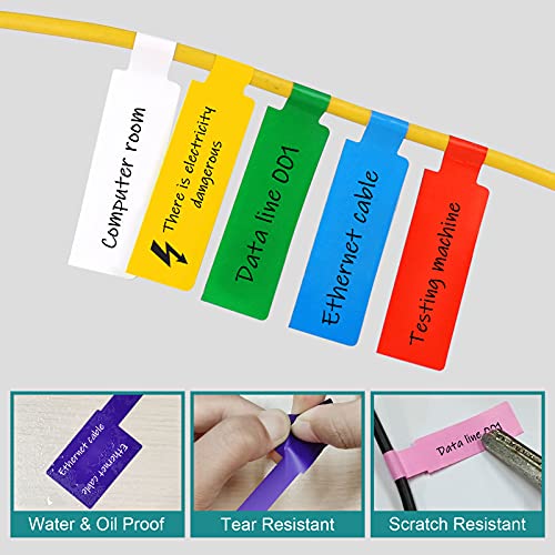 480 Pcs Cable Labels Tags with Permanent Marker for Handwriting