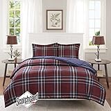 Madison Park Essentials Bernard 3M Scotchgard Down Alternative Comforter Mini Set, Twin/ Twin X-Large, Red