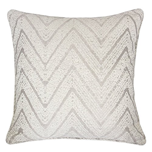 Homey COZYJacquard Cotton Throw Pillow Cover,Cream Gray Chevron Retro Silk Woven Textured Sofa Couch Decorative Pillow Case 20x20,Cover Only