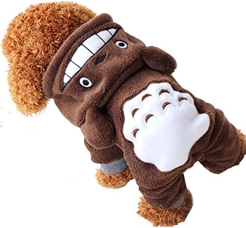 Pet Costume Soft Christmas Halloween Winter Clothes for Small Puppy Dogs Cats Coat(Brown,Size S)