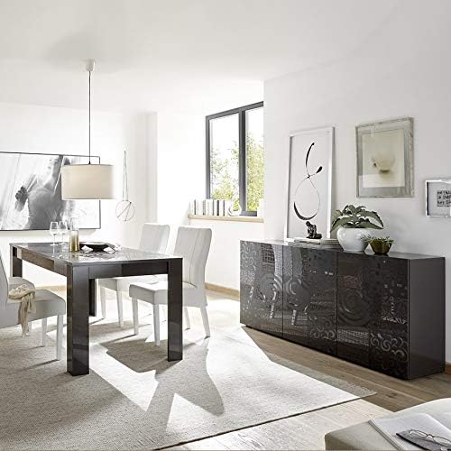 Esszimmer Grau Lackiert Design Buffet 3 Turen Tisch Elma 2 Amazon De Kuche Haushalt