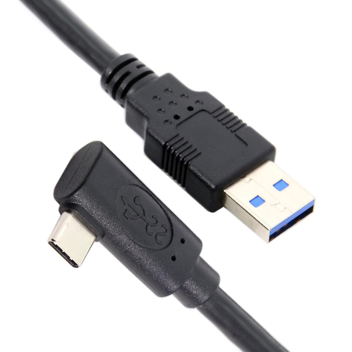 Xiwai Fit for Oculus Link VR USB 3.1 Type-C Left Right Angled Type to Standard USB3.0 Data Cable (3.0M)