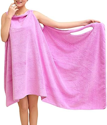 Shop24Hrs Summer Microfiber Soft Beach Able Wear Spa BathRobe Plush Highly Absorbent Bath Towel Skirt Purple Color