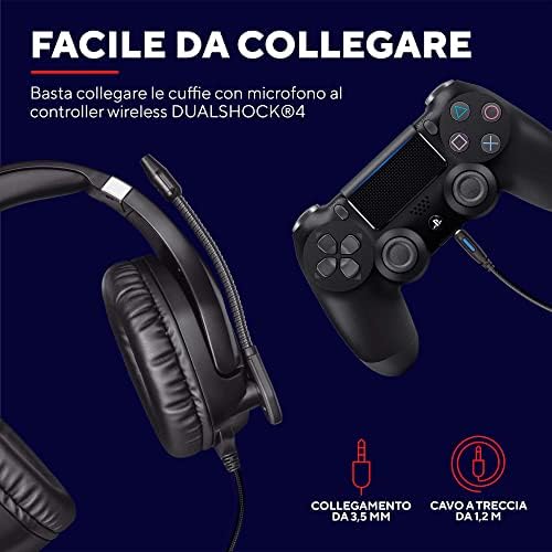Forze-B Cuffie PS4 e PS5 con Licenza Ufficiale PlayStation, Nero