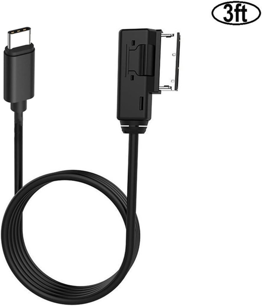 Audi AMI to USB C AUX Cable, VW MDI MMI Type C Audio Adapter, Compatible for Pixel 2