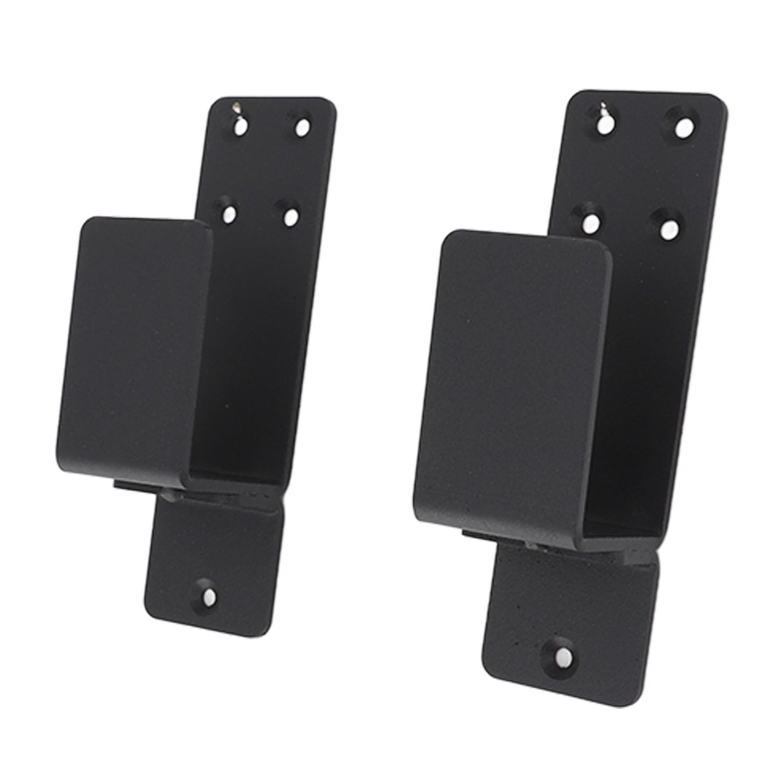 Gate Barricade Brackets, U Shape Reinforced Gate Bar Bracket for 2x4 Boards (Black)
