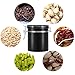 Coffee Container Airtight for Ground or Whole Beans Stainless Steel Vacuum Sealed Black Kitchen Storage Canister (16oz)