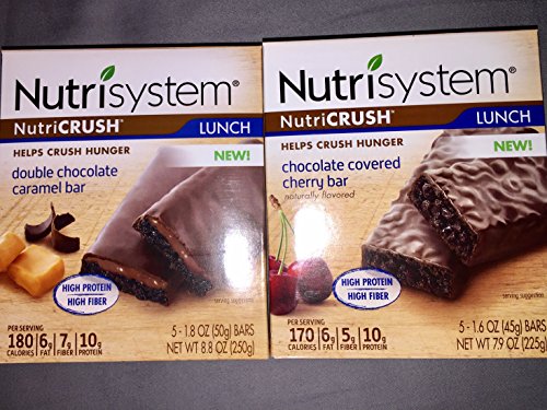 Nutrisystem Double Chocolate Caramel Bars and Nutrisystem Covered Cherry Bars Total 10 Bars