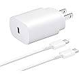 USB-C Super Fast Charging Wall Charger-25W PD Charger Adapter with Type-C Cable(5ft) for Galaxy S22/S22 Ultra/S22+/S21/S21+/S21 Ultra/S20/S20+/S20 Ultra/Note 20 Ultra（White）