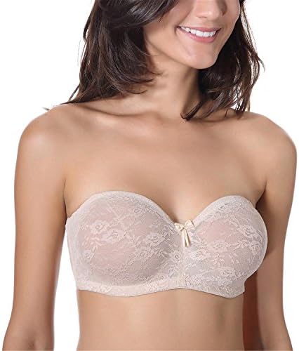 Liu Shi Ping Women'S Convertible Basic Sheer Underwire Non-Padded Multiway Strapless Lace Bra White02 38D