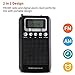AM FM Portable Pocket Radio with Alarm Clock AM/FM Compact Radio Player Operated by 2 AAA Battery, Stereo Headphone Socket Memory Mode & Sleep Timer