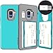 Galaxy S9, SKINU [Galaxy S9 Wallet Case] Galaxy S9 Charger Dual Layer Hidden Credit [S9 Card Case] Holder ID Slot Card Case with Inner USB Type C Adapter and Mirror for Galaxy S9 (2018) - Teal