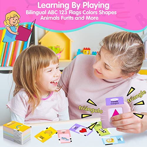 QuTZ ABC Learning Flash Cards For Toddlers 24 Bilingual Spanish