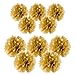 10pc Gold Tissue Paper pom poms Flower Ball Decorations kit – Size 8 10 Inch