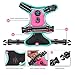 PHOEPET 2019 Upgraded No Pull Dog Harness, Reflective Adjustable Vest, with a Training Handle + 2 Metal Leash Hooks+ 3 Snap Buckles +4 Slide Buckles(XS, Pink)