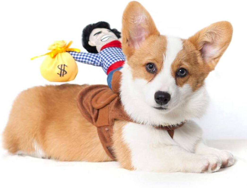 XIAOYU Pet Dog Cat Halloween Costume, Riding Horse Style Costume, Funny Pet Knight Style Clothing for Dog Cat Cosplay M - Image 3