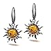 Ian and Valeri Co. Amber Sterling Silver Sun Earrings