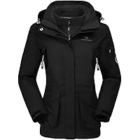 CAMEL CROWN Womens Waterproof Ski Jacket 3-in-1 Windbreaker Winter Coat Fleece Inner for Rain Snow Outdoor Hiking