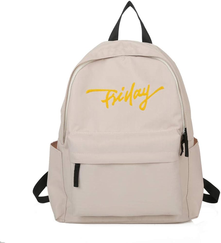 PKCABFriday embroidery simple Japanese backpack ins girl backpack cute