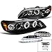 Accord Halo Projector Headlights Signal Black+LED Running Fog Lamps