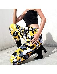 Pantalones malianna para mujer, cintura elástica, patchwork, casual,  ejeros, pantalones