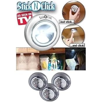 Amazon.com: Ontel SCN-MC12 Stick 'N' Click Set of 3 Peel and Stick LED