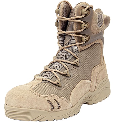 ESDY Leather Tactical Desert Combat Military Boots Mens US Army Shoes