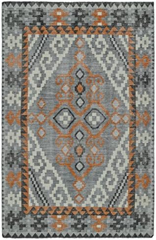 Bombay Home Hand-Knotted Vintage Grey Medallion Kilim Rug (9'0 x 12'0) - 9' x 12'