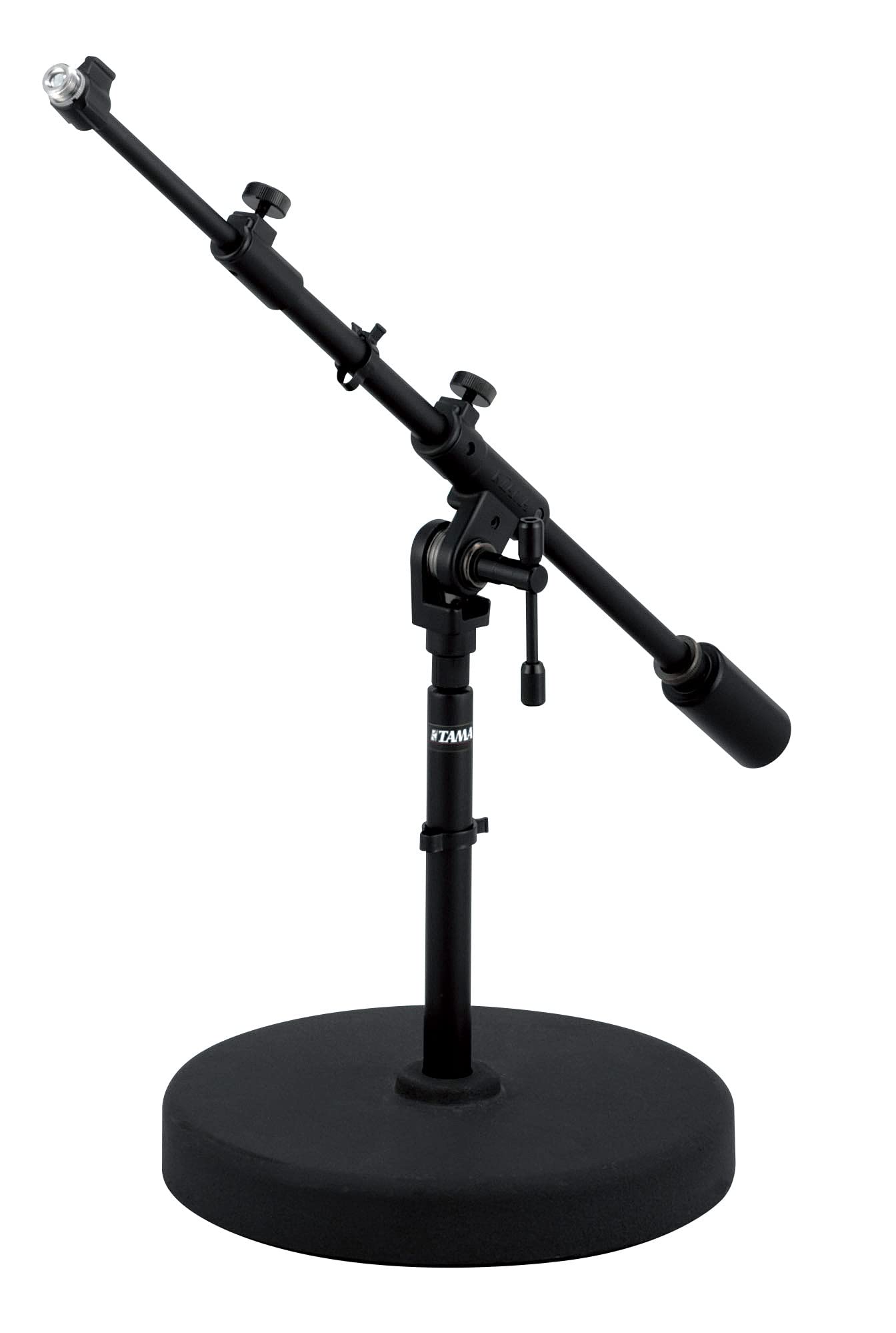 Tama MS736RELBK Iron Works Studio Series Round Base Low Profile Boom Microphone Stand - Heavy Cast Base with Telescoping Iron-Core Boom - Black