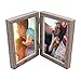 AWEFRANK Double Picture Frame with Glass Front, 4x6 Inch Made To Display 2 Pictures, Stands Vertically on Desktop or Table Top