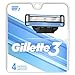 Gillette 3 Men's Razor Blade Refills, 4 Refills, 4 Count