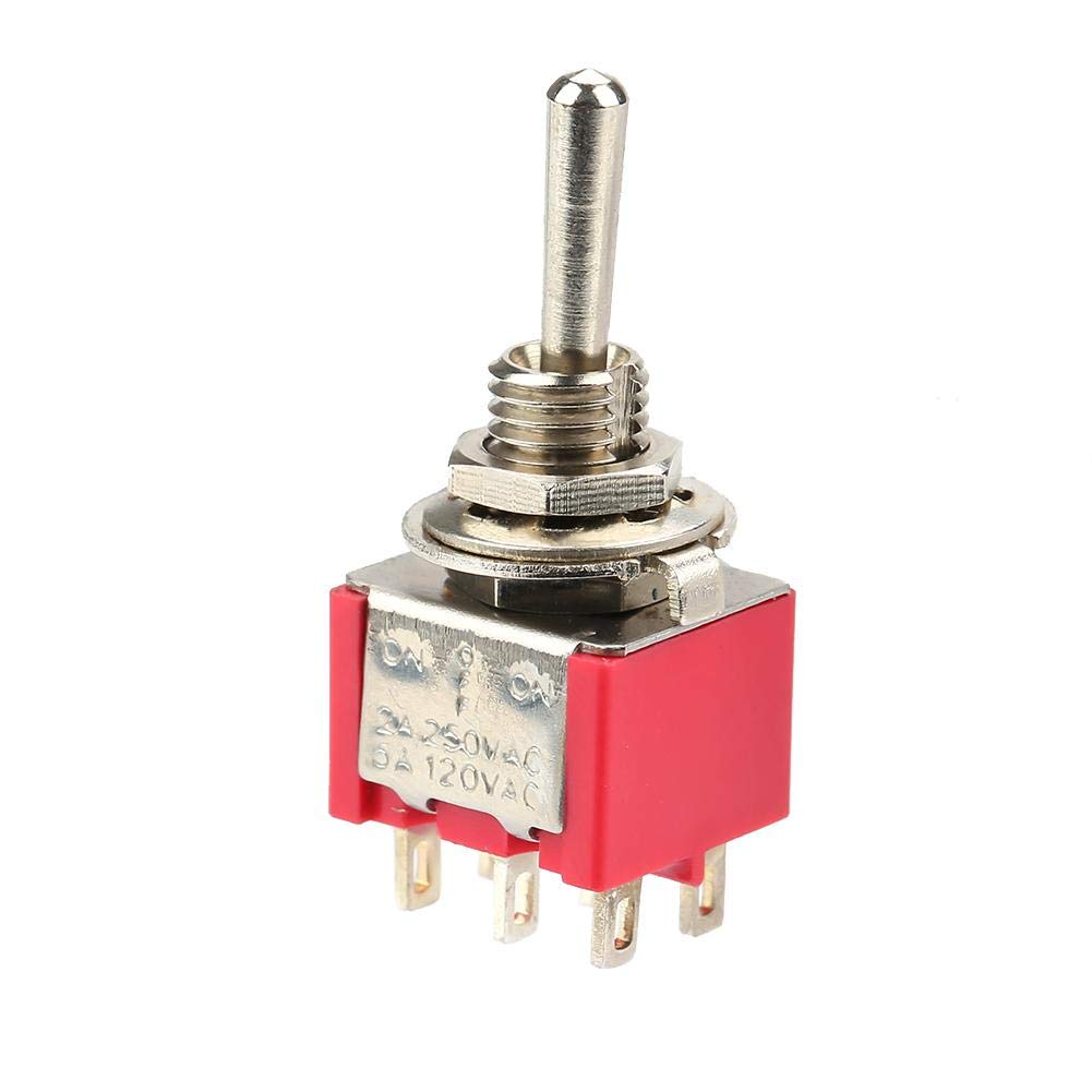 Oumefar 10 Pcs 6 Pin 3 Position ON-OFF-ON Momentary Toggle Switch 6mm Mini DPDT Toggle Switch for Automobile Home Appliance - Image 4